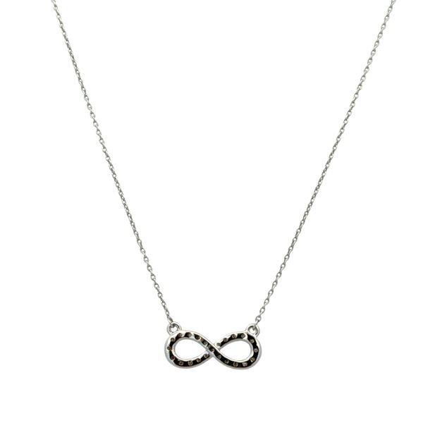 14k White Gold Diamond Infinity Necklace – Adjustable 18