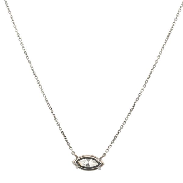 Marquise Cut Diamond Solitaire Necklace in White Gold Image 2 Perry's Diamonds & Estate Jewelry Charlotte, NC