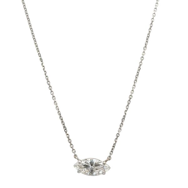 Marquise Cut Diamond Solitaire Necklace in White Gold Perry's Diamonds & Estate Jewelry Charlotte, NC