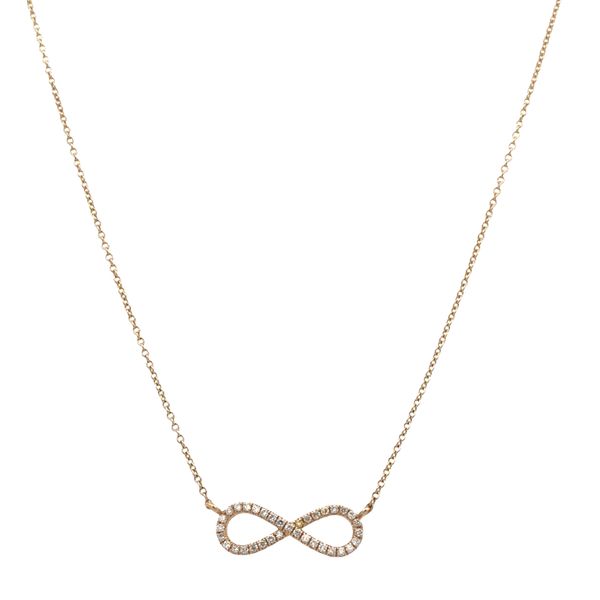 14k Yellow Gold Diamond Infinity Necklace – 18