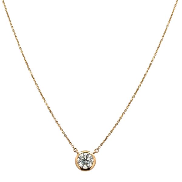 18k Yellow Gold Diamond Solitaire Station Necklace Image 2 Perry's Diamonds & Estate Jewelry Charlotte, NC