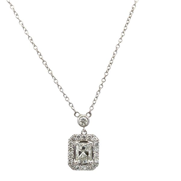 14k White Gold Cushion Cut Diamond Halo Station Necklace – GIA Perry's Diamonds & Estate Jewelry Charlotte, NC