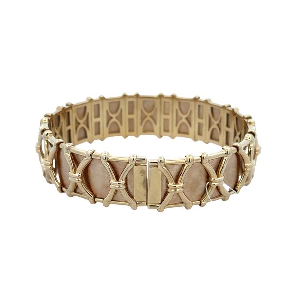 Heavy Textured Diamond Flexible Bangle Bracelet in 18k Yellow Gold Image 3 Perry's Diamonds & Estate Jewelry Charlotte, NC