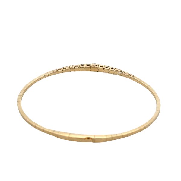 14k Yellow Gold Diamond Flexible Bangle Bracelet Image 2 Perry's Diamonds & Estate Jewelry Charlotte, NC