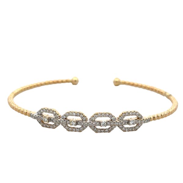 14k Yellow Gold Diamond Flexible Geometric Bracelet Perry's Diamonds & Estate Jewelry Charlotte, NC