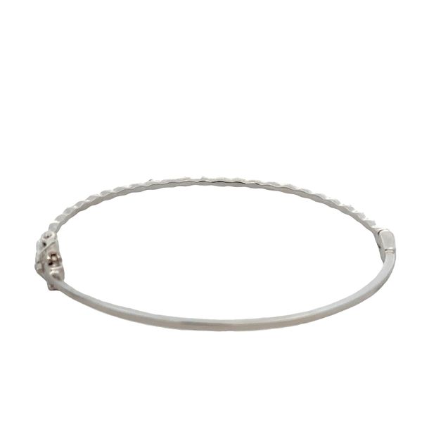 Skinny 14k White Gold Diamond Hinged Bangle Bracelet – Rhodium Plated Image 2 Perry's Diamonds & Estate Jewelry Charlotte, NC