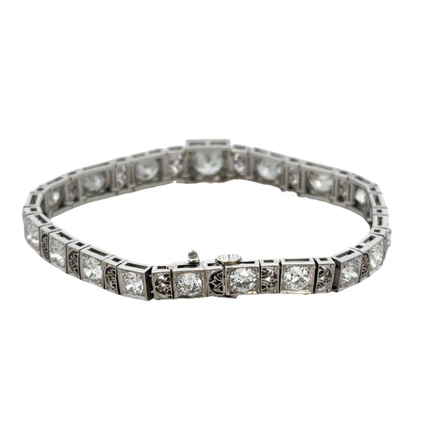 Antique Art Deco Platinum Diamond Bracelet – 6.75