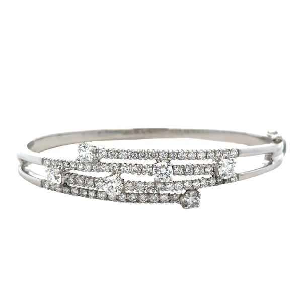 18k White Gold Diamond Fireworks Bangle Bracelet Perry's Diamonds & Estate Jewelry Charlotte, NC