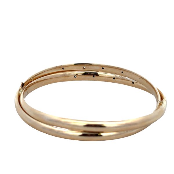 14k Yellow Gold Diamond Crossover Bangle Bracelet – 0.16 CTW Image 2 Perry's Diamonds & Estate Jewelry Charlotte, NC