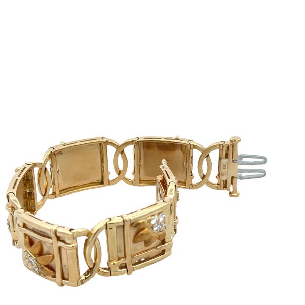 18k Yellow Gold Diamond Sunburst Statement Bracelet – 7
