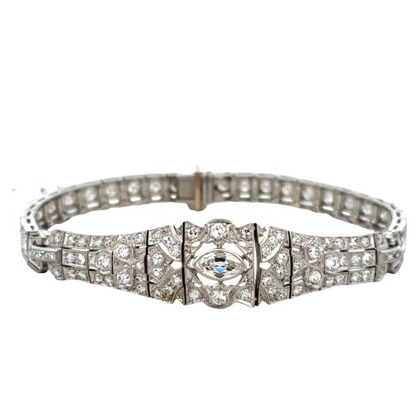 Antique Art Deco Platinum Diamond Bracelet – 7 1/8