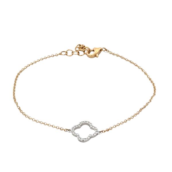 14k Yellow & White Gold Diamond Quatrefoil Bracelet – 7