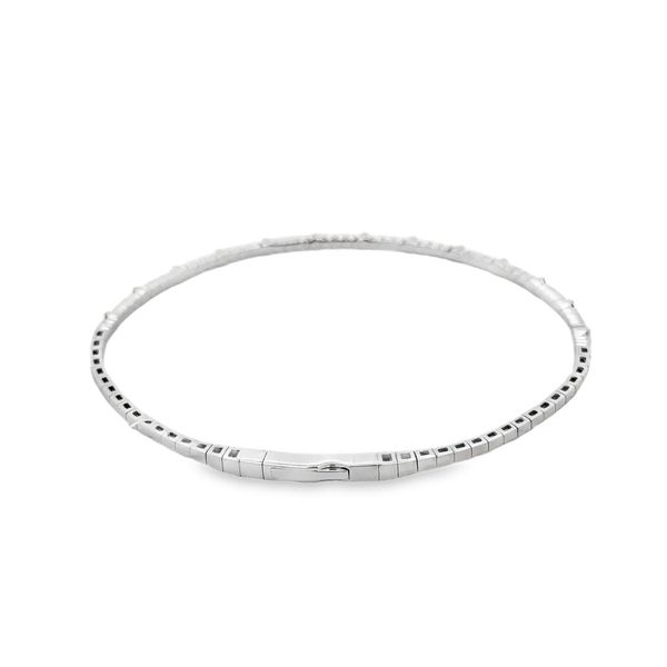 Flexible Diamond Bangle Bracelet in White Gold Image 2 Perry's Diamonds & Estate Jewelry Charlotte, NC