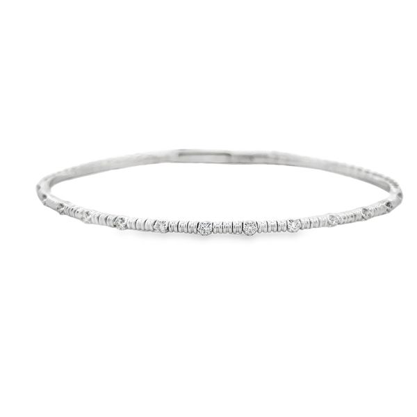 Flexible Diamond Bangle Bracelet in White Gold Perry's Diamonds & Estate Jewelry Charlotte, NC