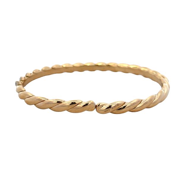 Estate David Yurman 18k Yellow Gold Diamond Stax Twist Flexible Bangle Bracelet Image 2 Perry's Diamonds & Estate Jewelry Charlotte, NC