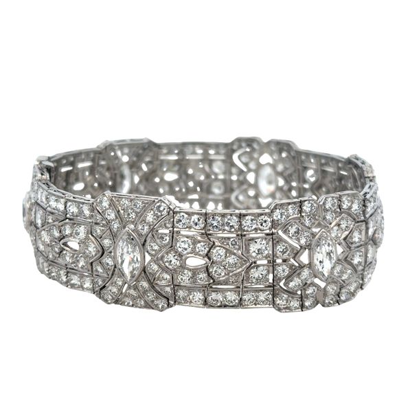 Antique Art Deco Platinum Katz & Ogush Diamond Bracelet – Circa 1920s Image 3 Perry's Diamonds & Estate Jewelry Charlotte, NC