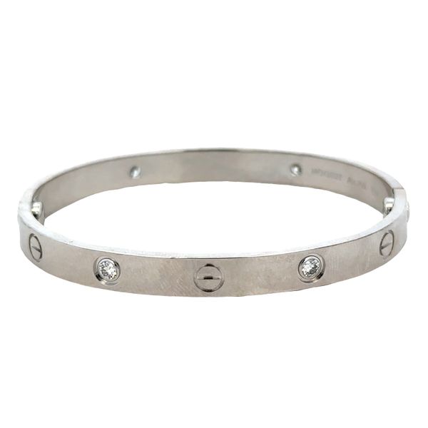 Estate Cartier Love 18k White Gold Diamond Bracelet – Size 17 Perry's Diamonds & Estate Jewelry Charlotte, NC