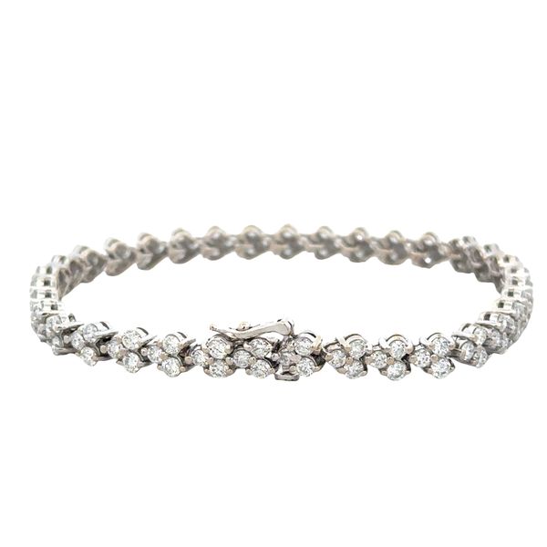 18k White Gold Diamond Cluster Bracelet – 7