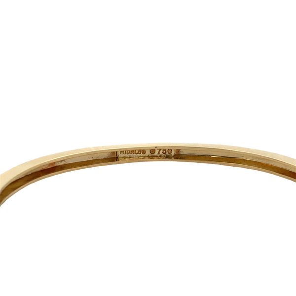 Estate Hidalgo 18k Yellow Gold Diamond & Blue Enamel Hinged Bangle Bracelet Image 3 Perry's Diamonds & Estate Jewelry Charlotte, NC