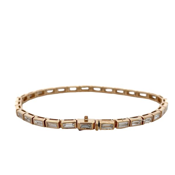 14k Yellow Gold Baguette Diamond Bracelet – 3.75 Carats – 7