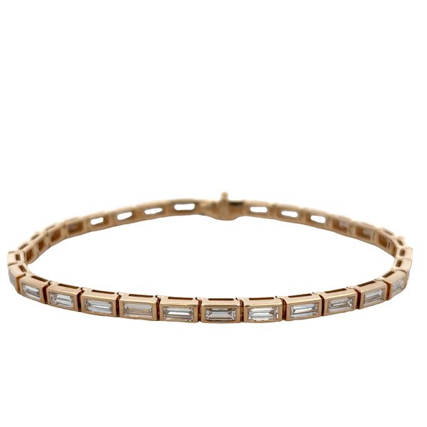 14k Yellow Gold Baguette Diamond Bracelet – 3.75 Carats – 7