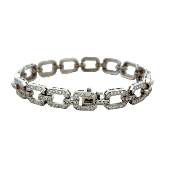 14k White Gold 3.02 CT Diamond Art Deco-Inspired Openwork Bracelet – 7