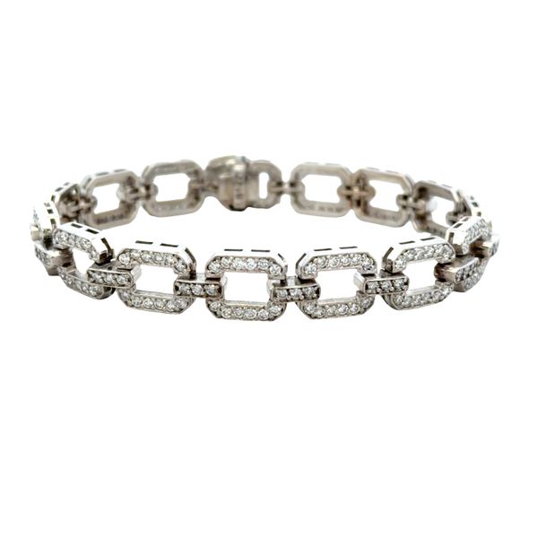 14k White Gold 3.02 CT Diamond Art Deco-Inspired Openwork Bracelet – 7