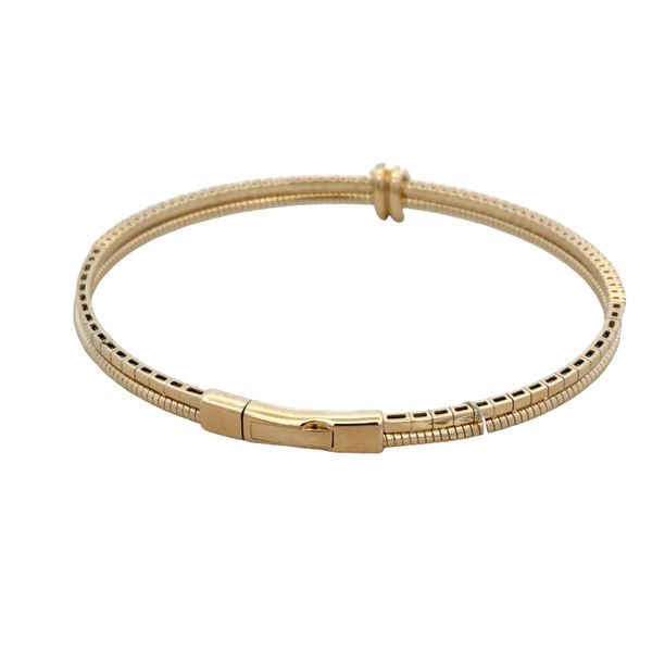 14k Yellow Gold 0.50 CT Diamond Two-Row Flexible Knot Bangle Bracelet Image 2 Perry's Diamonds & Estate Jewelry Charlotte, NC
