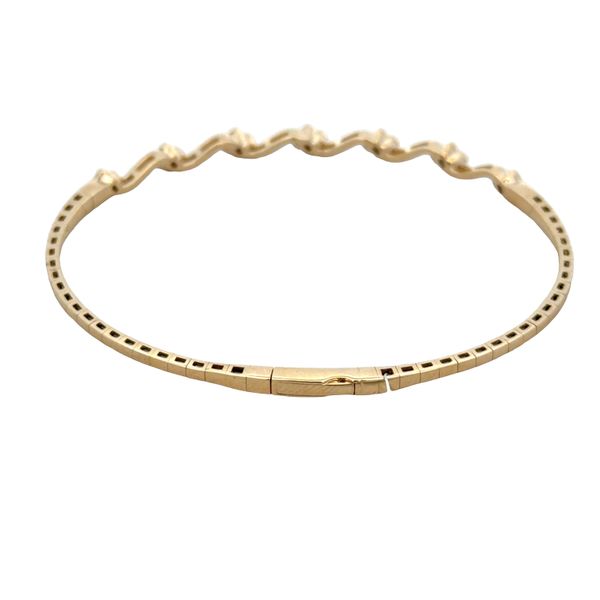 14k Yellow Gold Flexible Floral Diamond Bracelet Image 2 Perry's Diamonds & Estate Jewelry Charlotte, NC