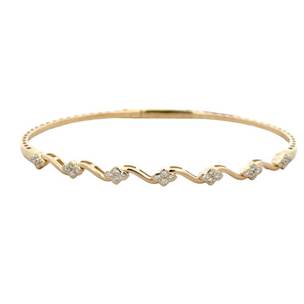14k Yellow Gold Flexible Floral Diamond Bracelet Perry's Diamonds & Estate Jewelry Charlotte, NC