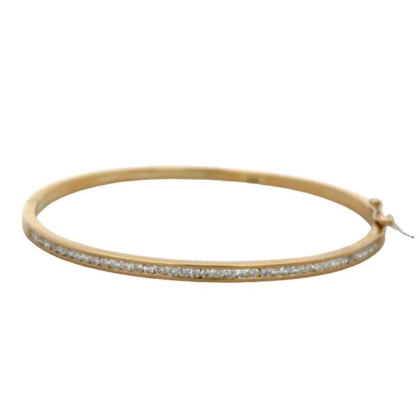 18k Yellow Gold 1.14 CT Channel Set Diamond Bangle Bracelet Perry's Diamonds & Estate Jewelry Charlotte, NC