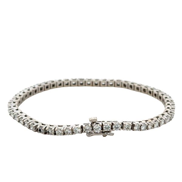 14k White Gold Diamond Straight LineTennis Bracelet – 7