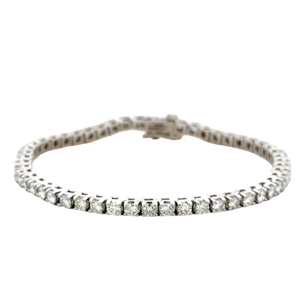 14k White Gold Diamond Straight LineTennis Bracelet – 7