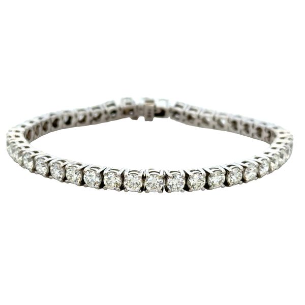 14k White Gold 8.40 CT Round Brilliant Cut Diamond Tennis Bracelet – 7
