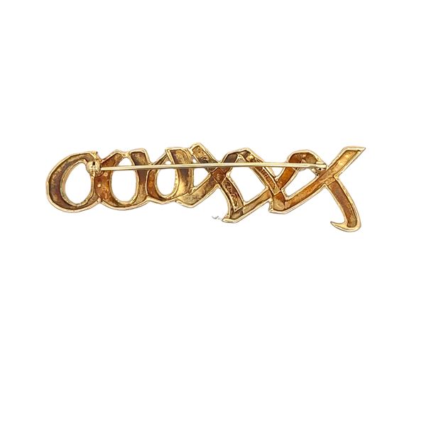 Estate Tiffany & Co. Paloma Picasso XO Brooch in 18k Yellow Gold Image 2 Perry's Diamonds & Estate Jewelry Charlotte, NC