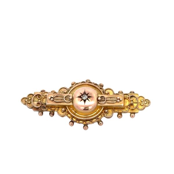 Antique Victorian 9k Rose Gold Diamond Bar Brooch Perry's Diamonds & Estate Jewelry Charlotte, NC