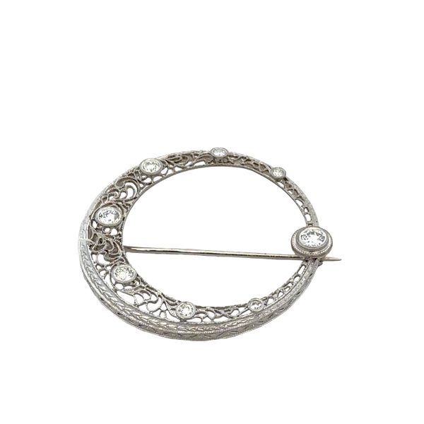 Antique Edwardian / Art Deco Platinum & 14k White Gold Diamond Crescent Brooch – Circa 1910s–1920s Perry's Diamonds & Estate Jewelry Charlotte, NC