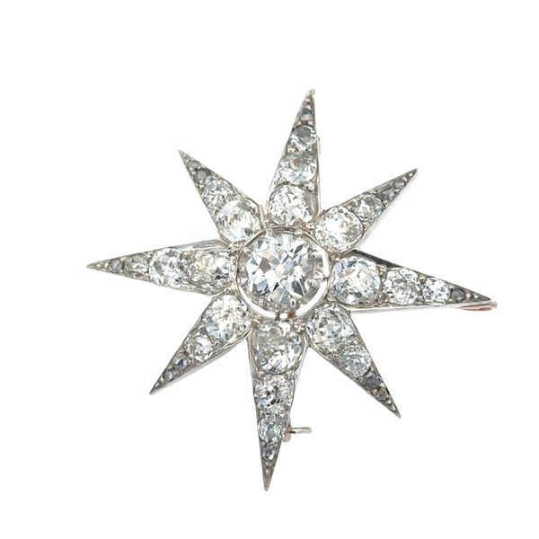Antique Victorian 12k Rose & White Gold Diamond Star Brooch – Circa 1890s Perry's Diamonds & Estate Jewelry Charlotte, NC