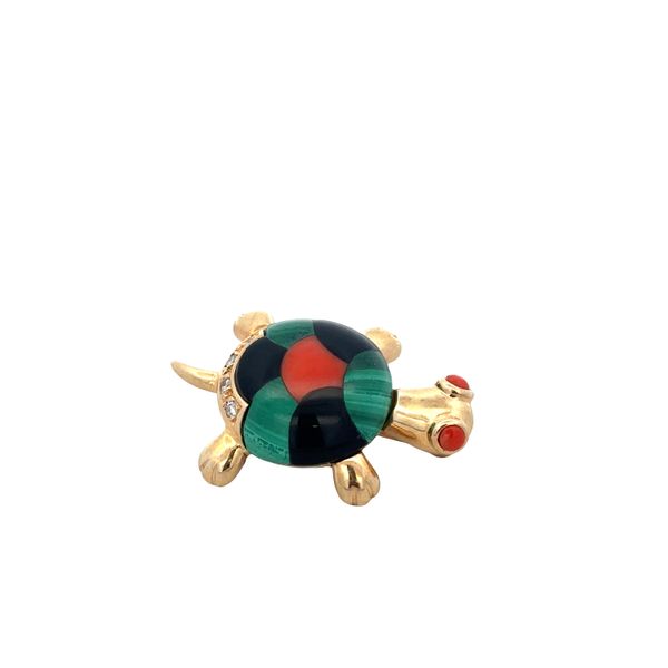Estate Vintage Asch Grossbardt 14k Yellow Gold Turtle Brooch Image 2 Perry's Diamonds & Estate Jewelry Charlotte, NC