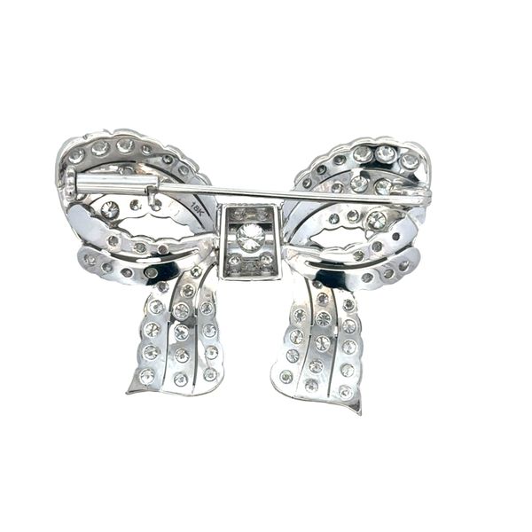 18k White Gold Diamond Bow Motif Brooch Image 3 Perry's Diamonds & Estate Jewelry Charlotte, NC