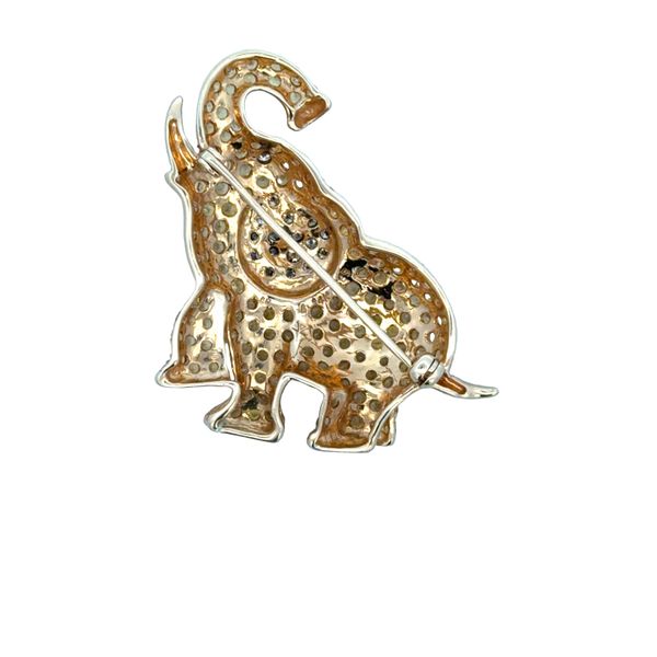 14k Yellow Gold 4.47 CT Yellow Sapphire & Cognac Diamond Elephant Brooch Image 3 Perry's Diamonds & Estate Jewelry Charlotte, NC