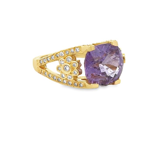 Tourmaline and Diamond Ring in 18k Yellow Gold Image 2 Perry's Diamonds & Estate Jewelry Charlotte, NC
