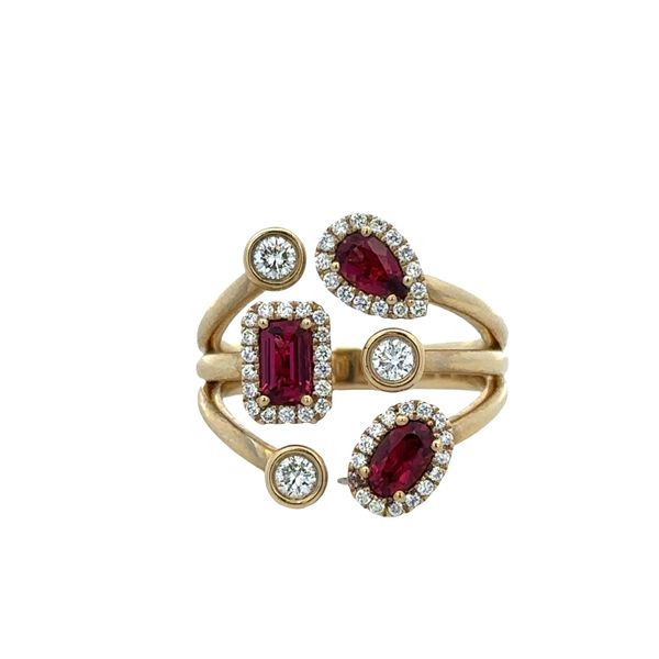 14k Yellow Gold Rubellite & Diamond Bypass Ring – Size 6.5 Perry's Diamonds & Estate Jewelry Charlotte, NC