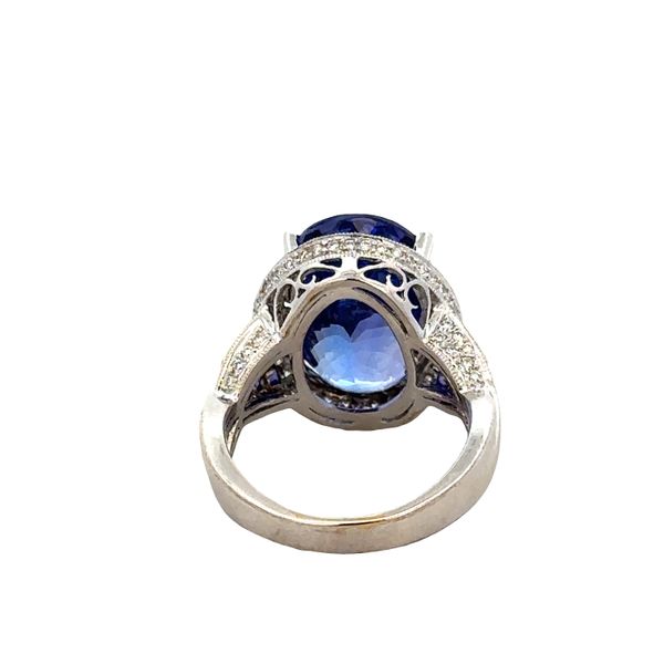 18k White Gold Tanzanite & Diamond Halo Ring – Size 8 Image 3 Perry's Diamonds & Estate Jewelry Charlotte, NC