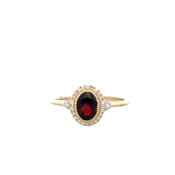 14k Yellow Gold Ruby and Diamond Bezel Set Ring Perry's Diamonds & Estate Jewelry Charlotte, NC