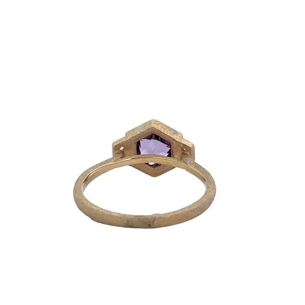 14k Yellow Gold Amethyst & Diamond Hexagonal Ring – Size 6.75 Image 3 Perry's Diamonds & Estate Jewelry Charlotte, NC