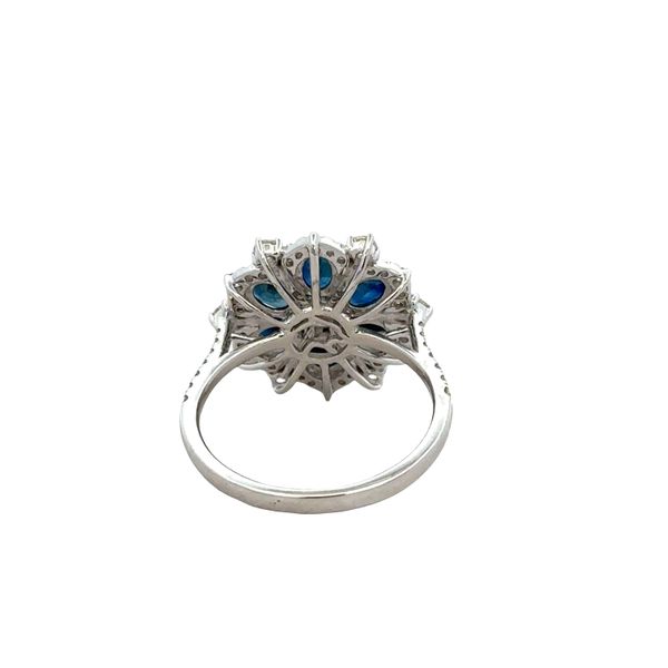 14k White Gold Blue Sapphire and Diamond Floral Ring – Size 7 Image 3 Perry's Diamonds & Estate Jewelry Charlotte, NC