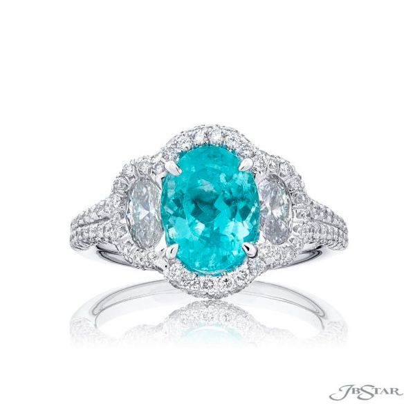 Platinum Paraiba Tourmaline and Diamond Three-Stone Ring – Size 6 Perry's Diamonds & Estate Jewelry Charlotte, NC