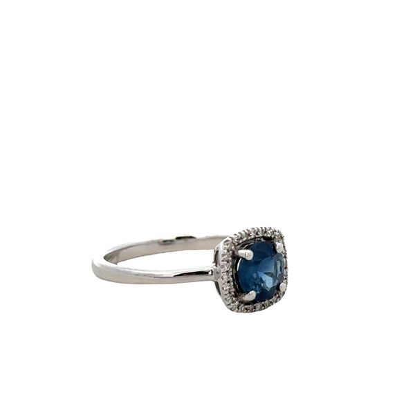14k White Gold Sapphire & Diamond Halo Ring – Size 7 Image 2 Perry's Diamonds & Estate Jewelry Charlotte, NC