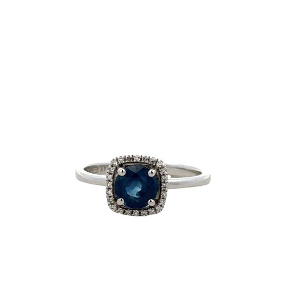 14k White Gold Sapphire & Diamond Halo Ring – Size 7 Perry's Diamonds & Estate Jewelry Charlotte, NC